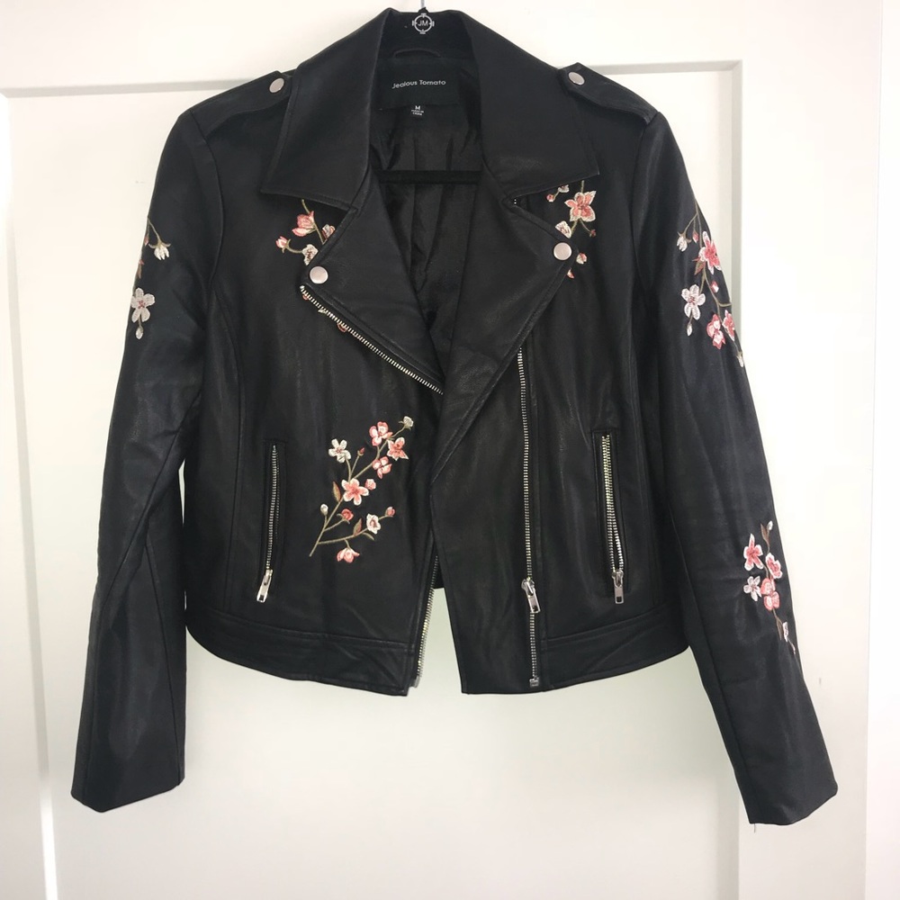 Leather biker jacket